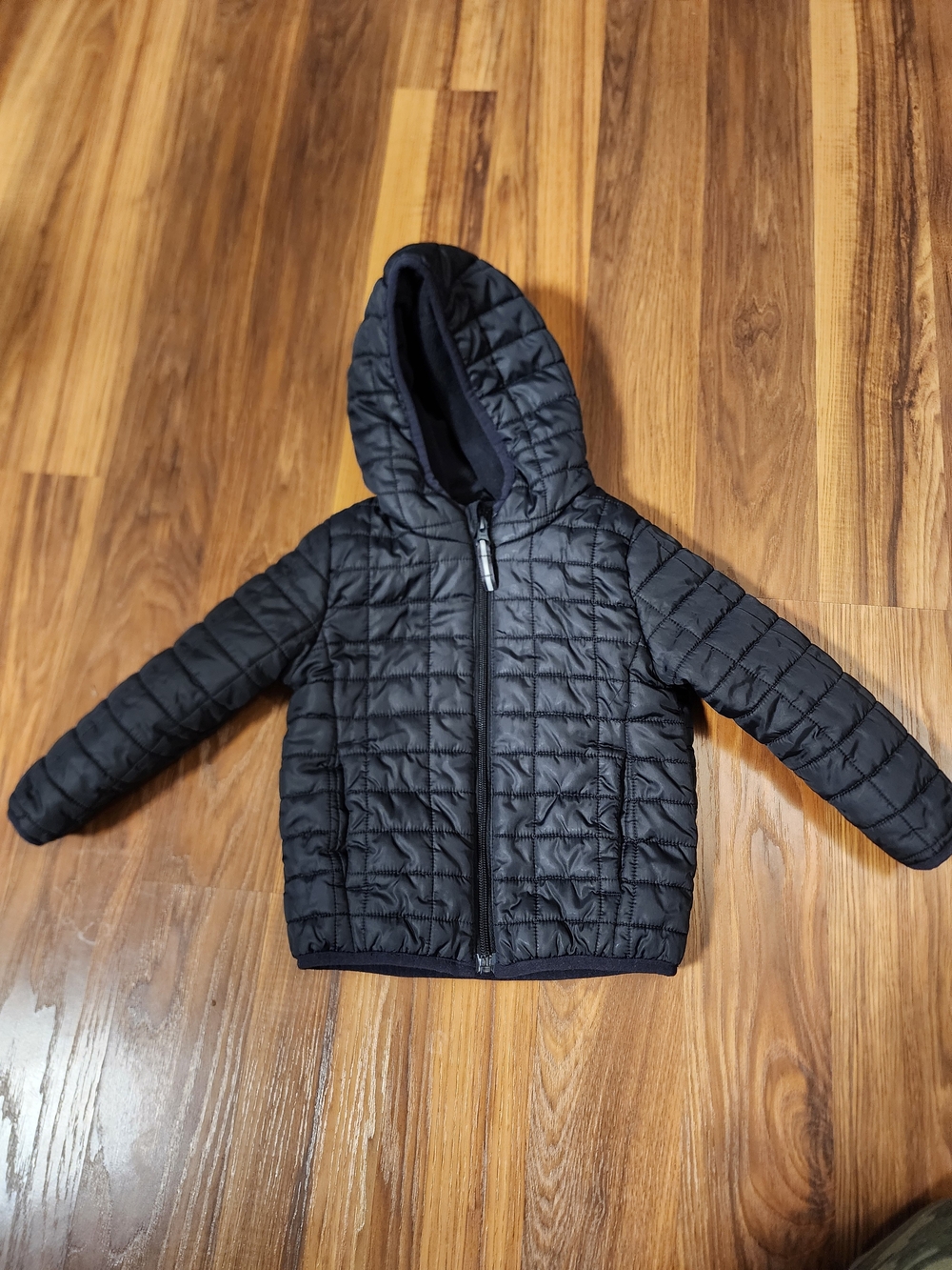 Cat & Jack Black Quilted Hooded Puffer Jacket